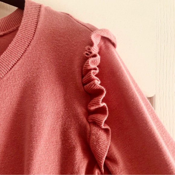 Zara | Pink Ruffle Cuff Knit Cardigan - Picture 4 of 8